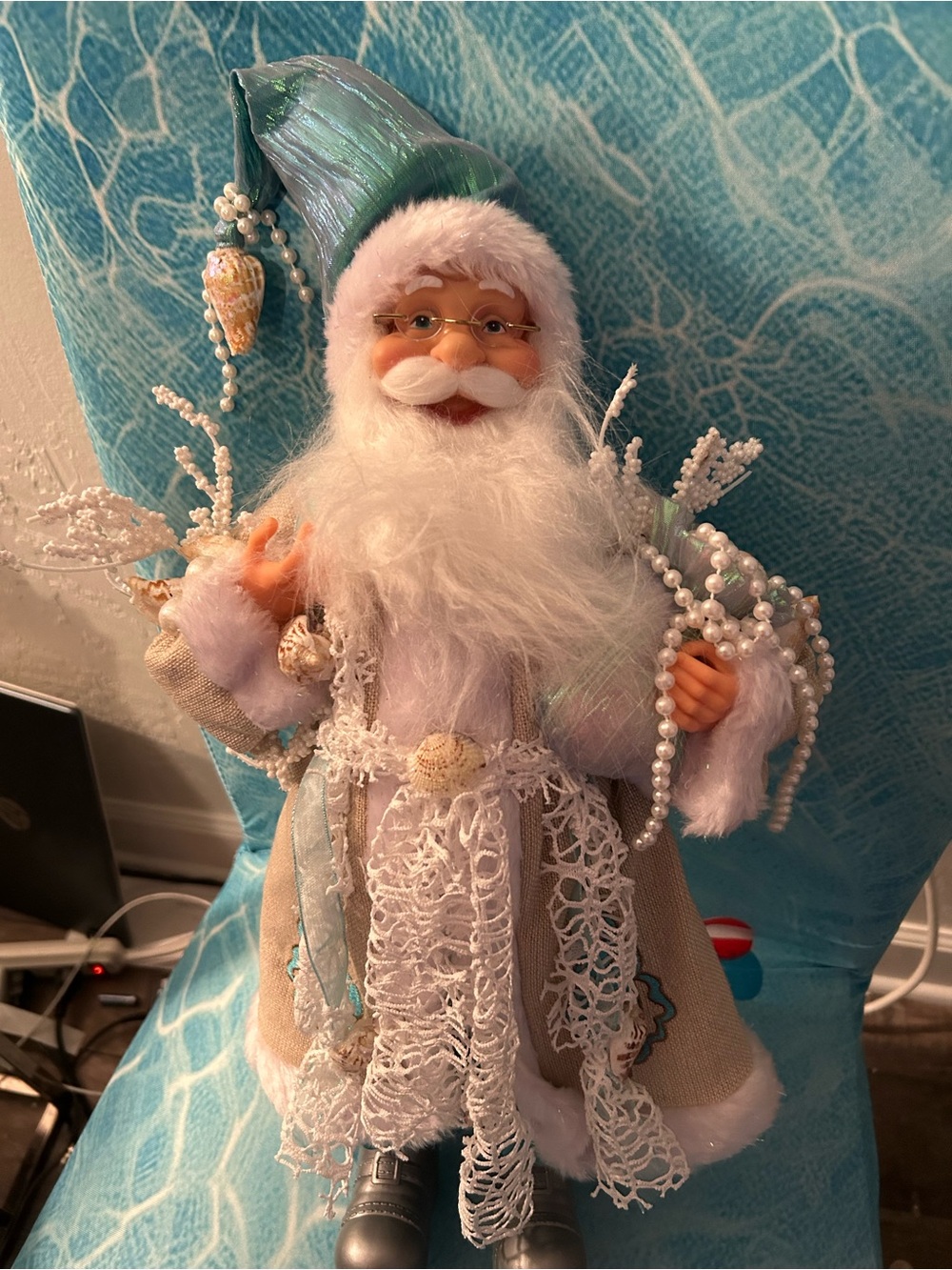 Windy Hill Christmas Beach Santa 18 inch Figure NWT